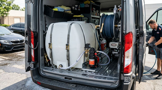 How to set up a mobile detailing water tank and pump system