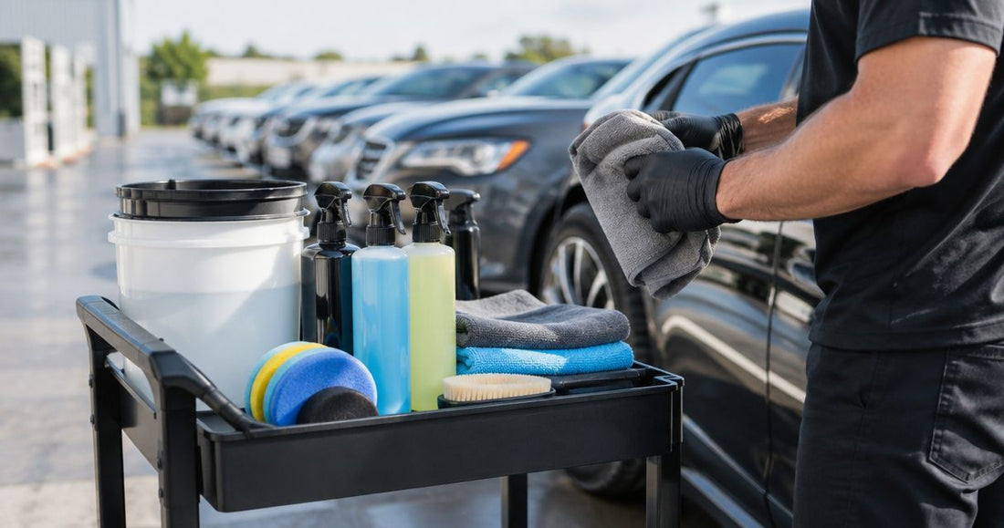 Detailing supplies for auto auction prep companies