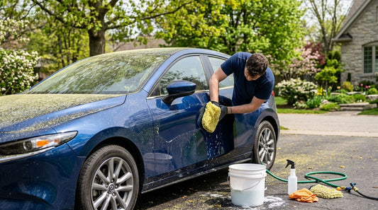 How to remove pollen film from a car parked outdoors in spring