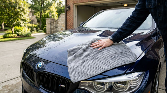 Waffle-weave drying towels for spot-free hand drying