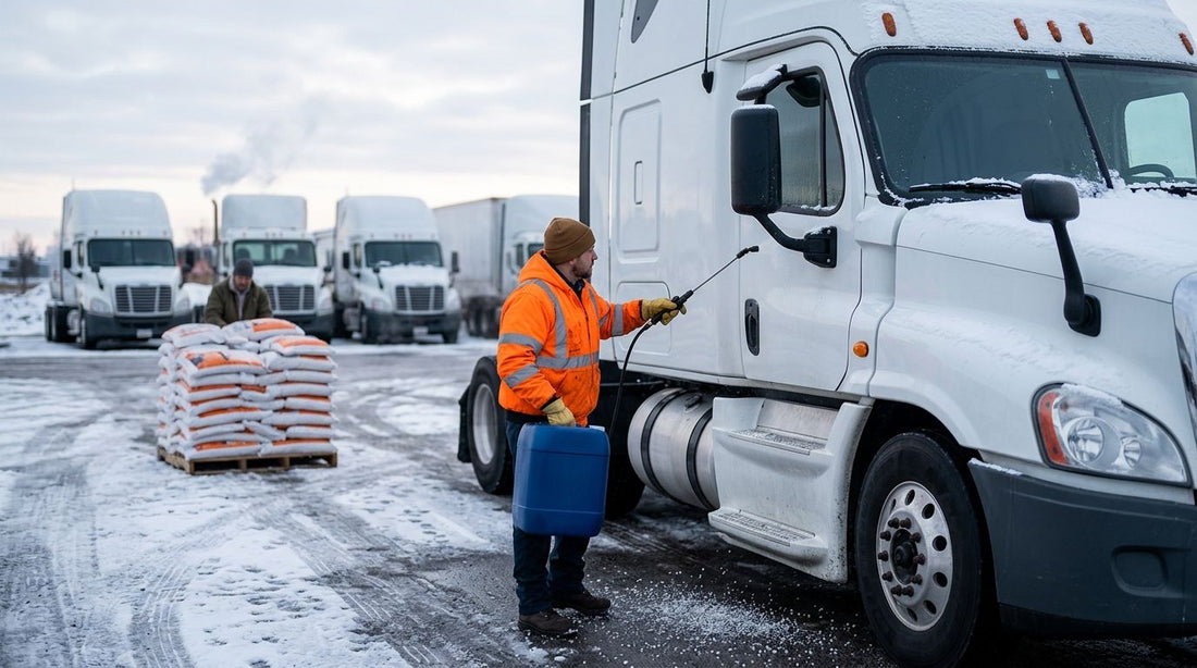 Deicing and snow removal supplies for winter fleet trucks