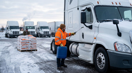 Deicing and snow removal supplies for winter fleet trucks