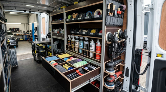 Detailing tool organizers for van and trailer setups