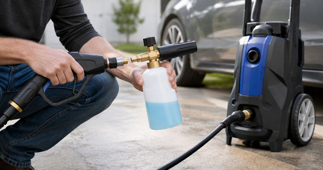 How to connect a foam cannon to a pressure washer