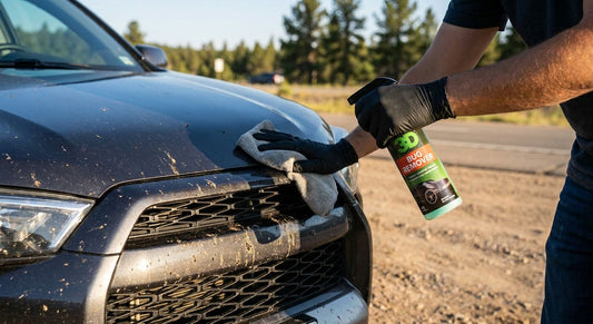 Bug and tar removers for road trip vehicle maintenance
