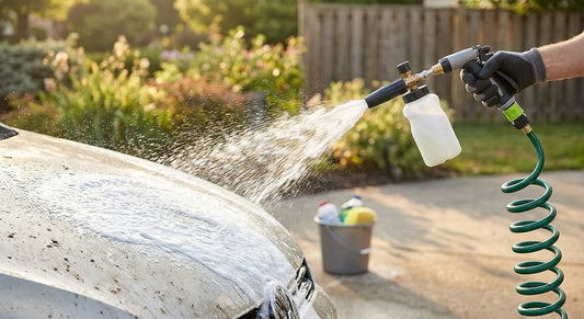 Foam guns for garden hose setups without an air compressor