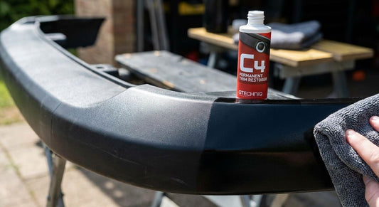 Permanent trim restorer for faded plastic on used cars
