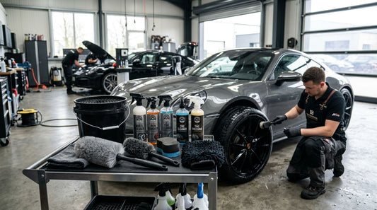 Wheel and tire cleaning kits for detailing shops upselling packages