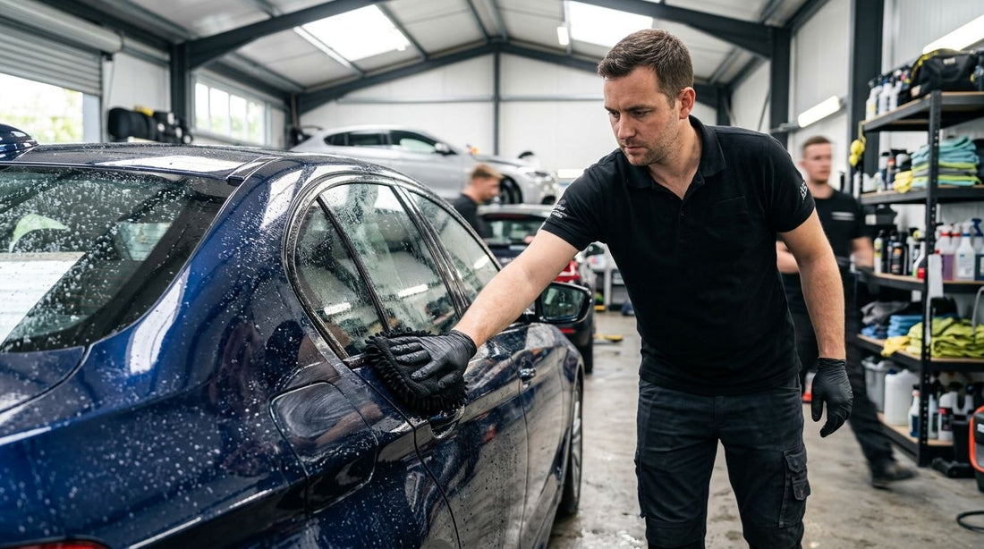 Clay mitts for detailing businesses doing high-volume prep