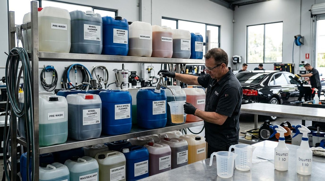 Bulk chemical concentrates for shops mixing their own dilutions