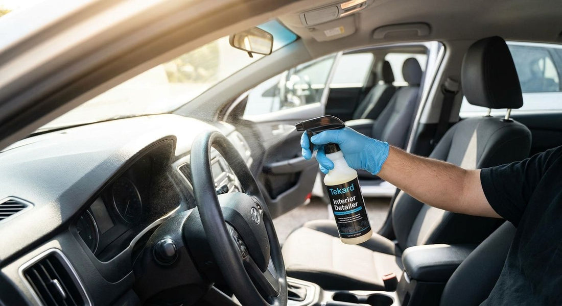 Interior detailer sprays for rideshare and fleet vehicles