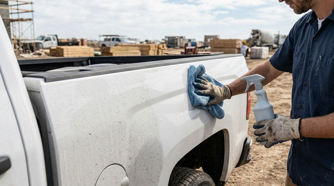 How to remove construction dust film from a jobsite vehicle