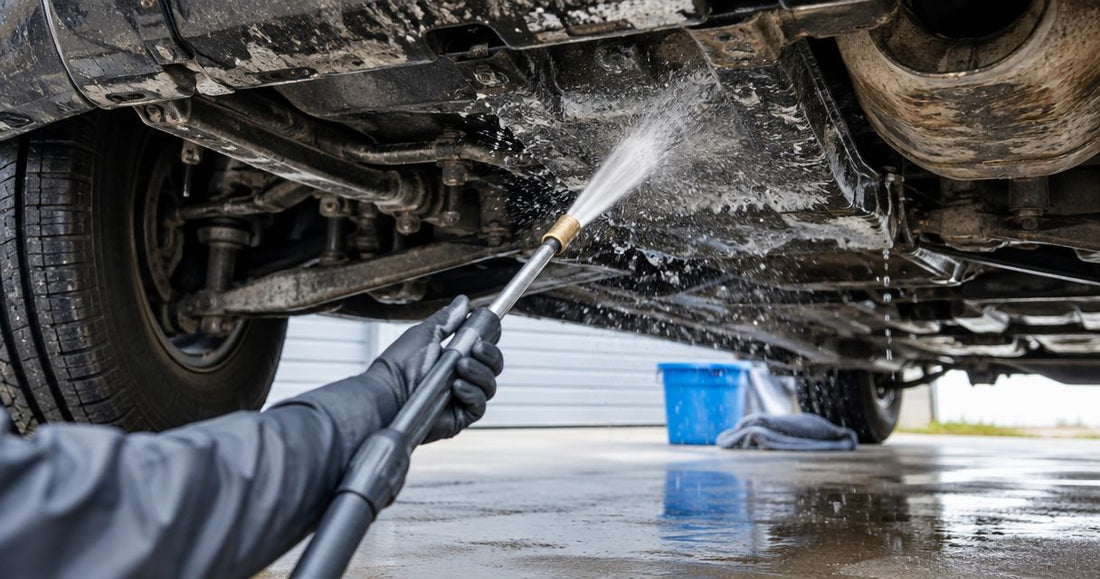 How to remove salt residue from a vehicle undercarriage
