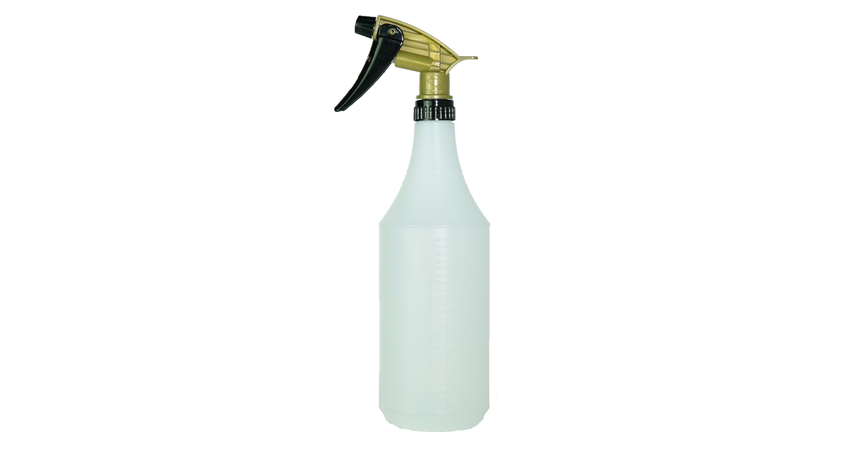 32 oz bottle with acid resistant sprayer for safely dispensing wheel cleaners, degreasers, and professional automotive detailing chemicals
