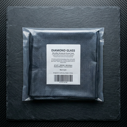 Diamond Pattern Glass Towels 4 pack - Black