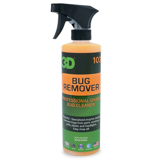 3D Bug Remover 16 oz bug and insect removal spray for dissolving bug splatter, road grime, and organic contamination from automotive paint, glass, and exterior surfaces
