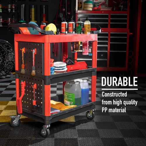 MaxShine Premium Heavy Duty Detailing Utility Cart Action