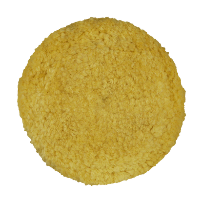 Buff and Shine 7.5" 100% Yellow Wool 4 Ply Twist Grip Pad™ with Center Tee