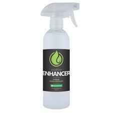 Spray bottle labeled 'Enhancer' on a white background