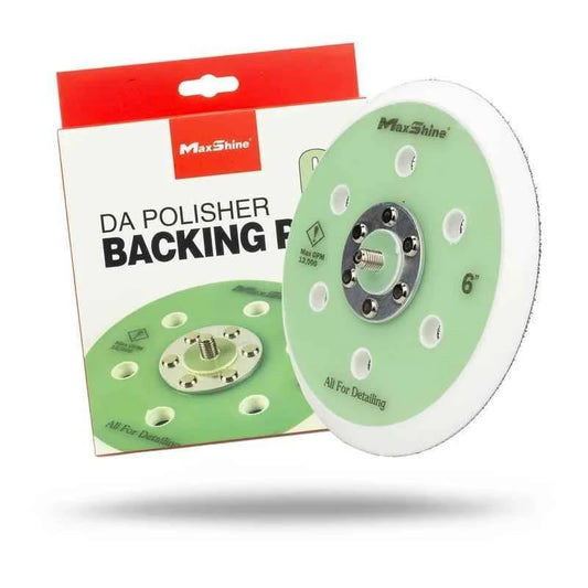 MaxShine 6 Inch DA Backing Plate for dual-action polishers featuring hook-and-loop attachment for secure pad mounting and paint correction