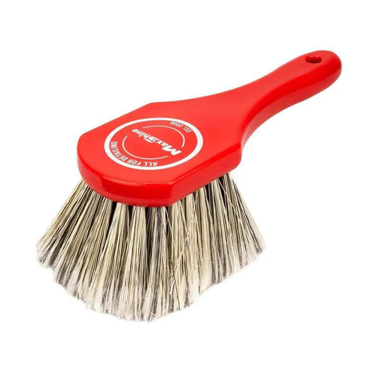 MaxShine Medium-Duty Wheel and Body Brush for removing dirt, road grime, and brake dust from wheels, tires, wheel wells, and exterior vehicle surfaces