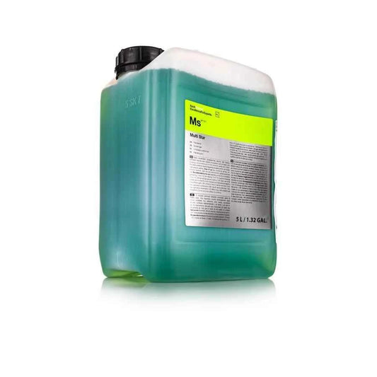 Koch Chemie MS Multi Star 5L concentrated concentrated, phosphate- and NTA-free, alkaline, high foaming pre-cleaner to dissolve stubborn incrustations such as insects, bird droppings, environmental and rim dirt extremely quickly from painted surfaces