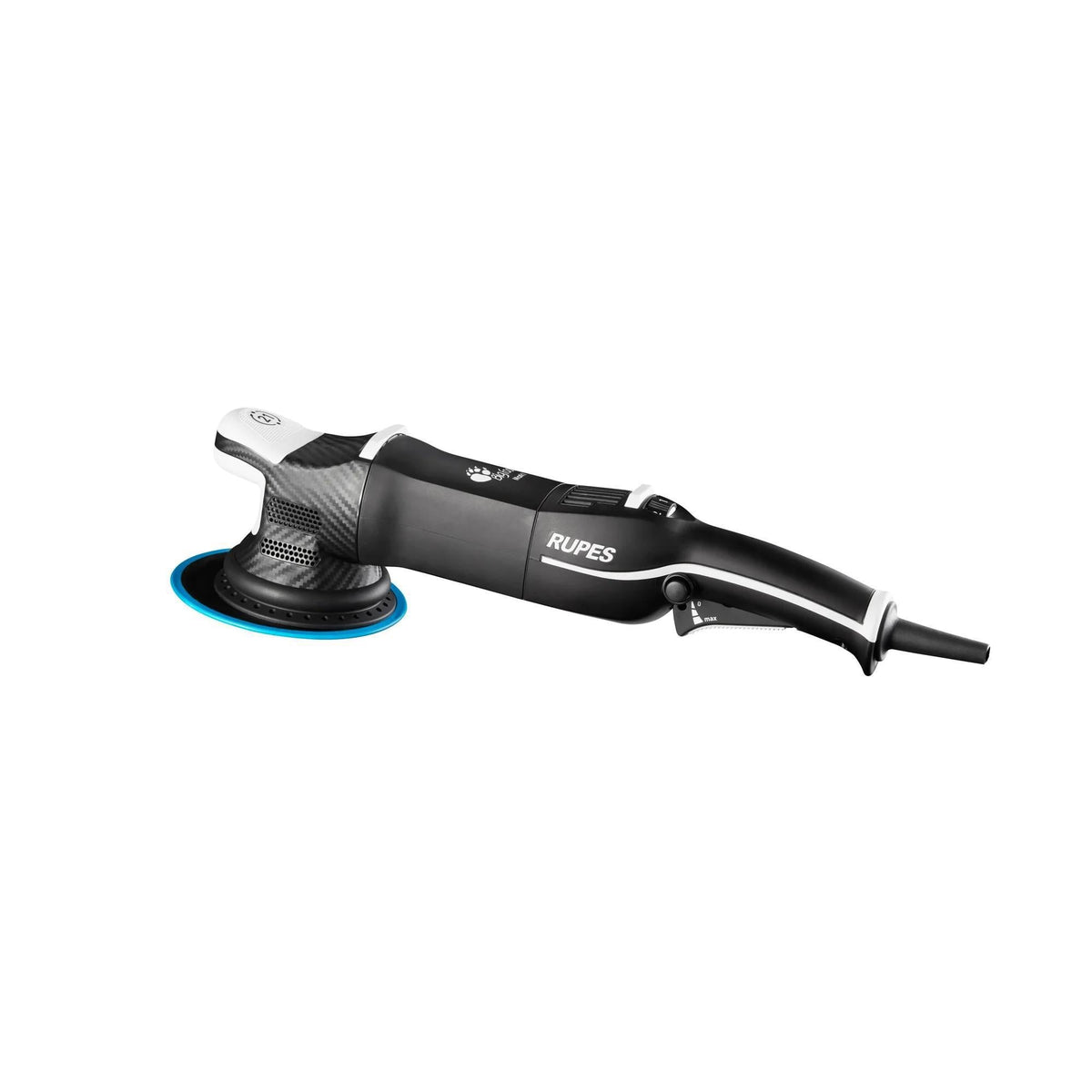 RUPES LHR21V long-throw dual-action polisher for removing swirl marks, correcting paint defects, and producing a high-gloss automotive finish