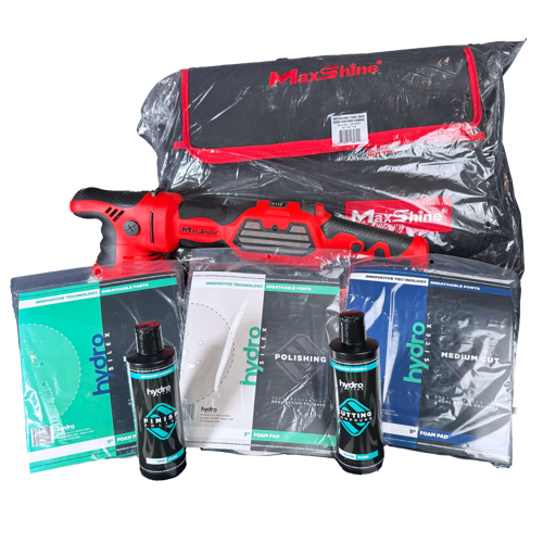 Detailing World Paint Perfecter Kit with polishing products and accessories for achieving a smoother, glossier vehicle finish